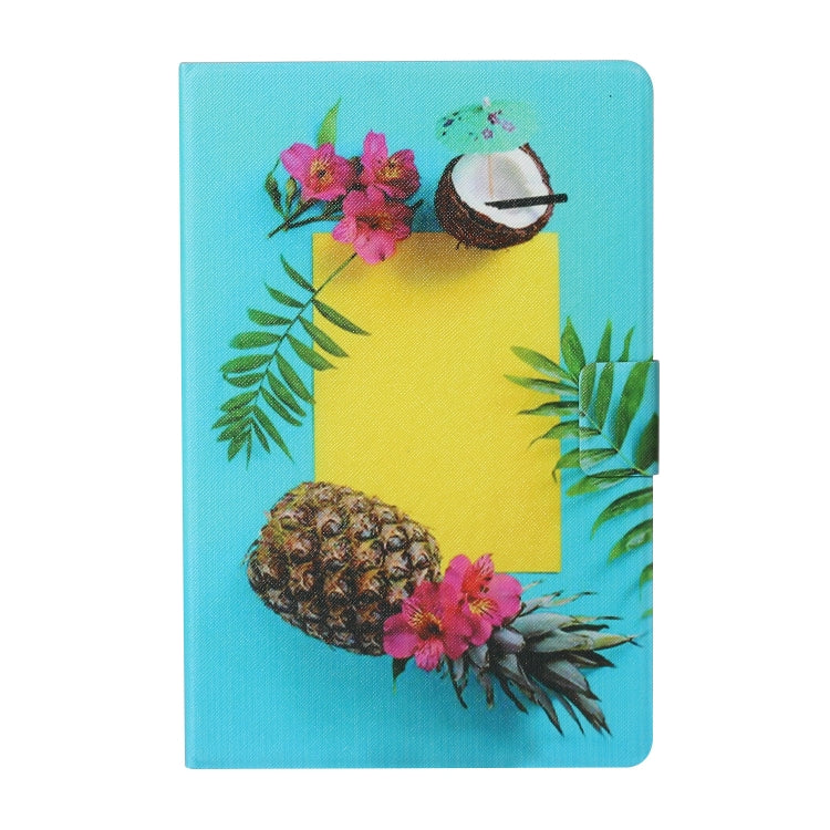 For Samsung Galaxy Tab A11 / A9 Voltage Coloured Drawing Smart PU Tablet Case with Sleep / Wake-up Function(Pineapple) by buy2fix