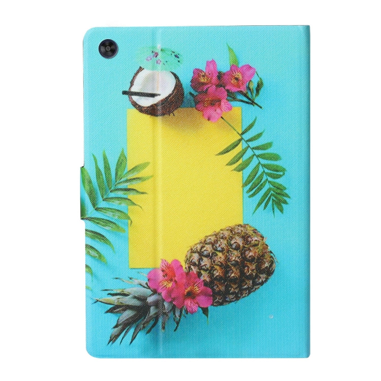 For Samsung Galaxy Tab A11 / A9 Voltage Coloured Drawing Smart PU Tablet Case with Sleep / Wake-up Function(Pineapple) by buy2fix