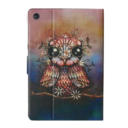 For Samsung Galaxy Tab A11 / A9 Voltage Coloured Drawing Smart PU Tablet Case with Sleep / Wake-up Function(Owl) by buy2fix