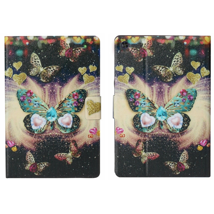 For Samsung Galaxy Tab A11 / A9 Voltage Coloured Drawing Smart PU Tablet Case with Sleep / Wake-up Function(Butterflies) by buy2fix