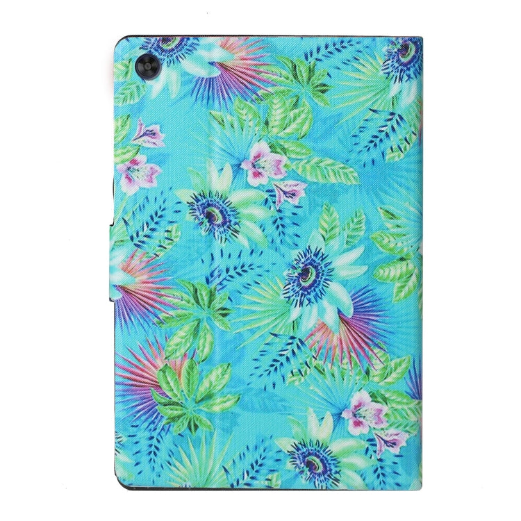 For Samsung Galaxy Tab A11 / A9 Voltage Coloured Drawing Smart PU Tablet Case with Sleep / Wake-up Function(Flowers) by buy2fix