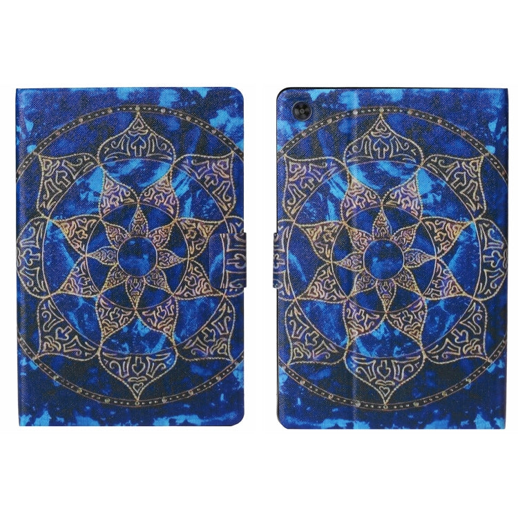 For Samsung Galaxy Tab A11 / A9 Voltage Coloured Drawing Smart PU Tablet Case with Sleep / Wake-up Function(Blue Mandala) by buy2fix