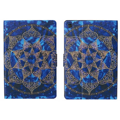 For Samsung Galaxy Tab A11 / A9 Voltage Coloured Drawing Smart PU Tablet Case with Sleep / Wake-up Function(Blue Mandala) by buy2fix