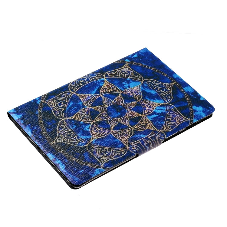 For Samsung Galaxy Tab A11 / A9 Voltage Coloured Drawing Smart PU Tablet Case with Sleep / Wake-up Function(Blue Mandala) by buy2fix