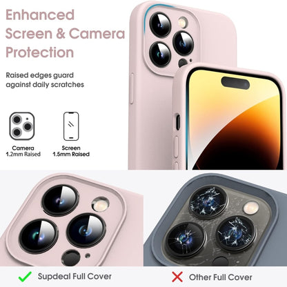 For iPhone 16 Plus Microfiber Liquid Silicone Shockproof Phone Case(Pink) - iPhone 16 Plus Cases by buy2fix | Online Shopping UK | buy2fix