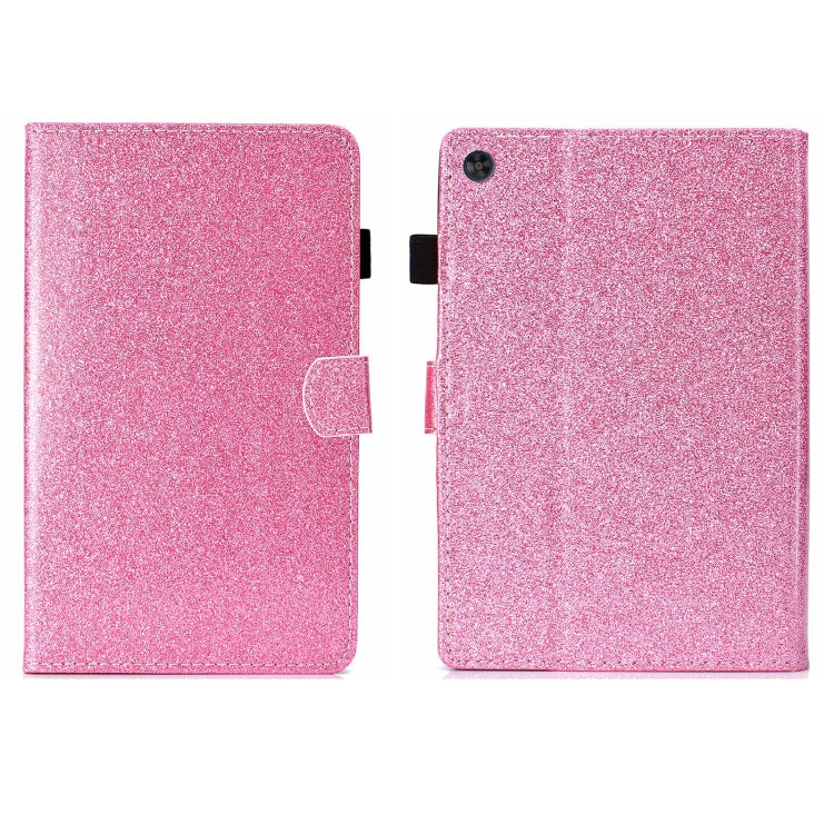 For Samsung Galaxy Tab A11+ / A9+ Glitter Powder Smart PU Tablet Case with Sleep / Wake-up Function(Pink) by buy2fix