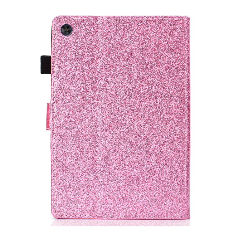 For Samsung Galaxy Tab A11+ / A9+ Glitter Powder Smart PU Tablet Case with Sleep / Wake-up Function(Pink) by buy2fix