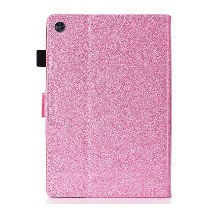For Samsung Galaxy Tab A11+ / A9+ Glitter Powder Smart PU Tablet Case with Sleep / Wake-up Function(Pink) by buy2fix