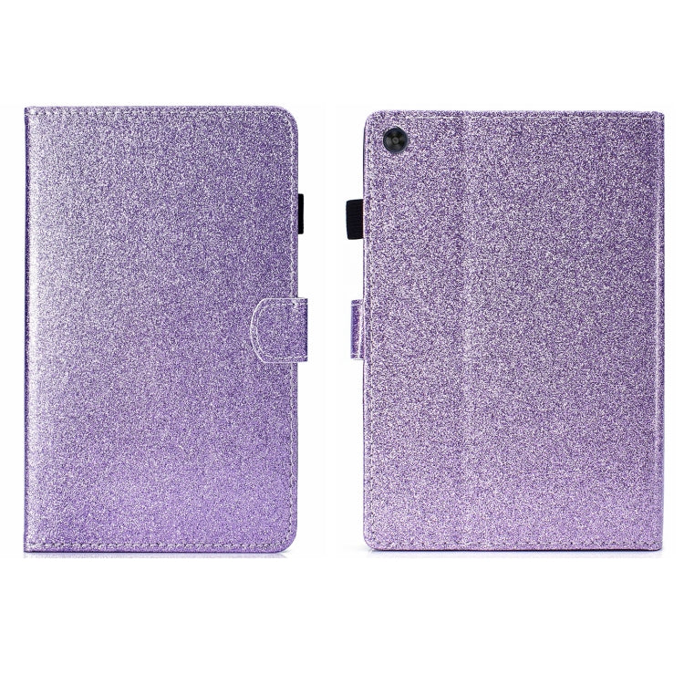 For Samsung Galaxy Tab A11+ / A9+ Glitter Powder Smart PU Tablet Case with Sleep / Wake-up Function(Purple) by buy2fix
