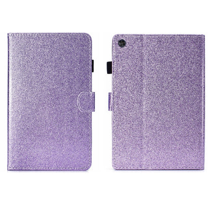 For Samsung Galaxy Tab A11+ / A9+ Glitter Powder Smart PU Tablet Case with Sleep / Wake-up Function(Purple) by buy2fix