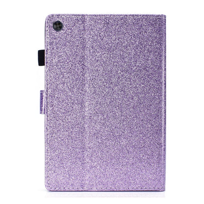 For Samsung Galaxy Tab A11+ / A9+ Glitter Powder Smart PU Tablet Case with Sleep / Wake-up Function(Purple) by buy2fix