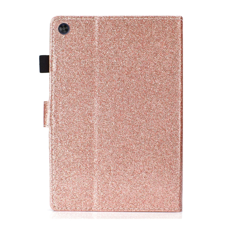 For Samsung Galaxy Tab A11+ / A9+ Glitter Powder Smart PU Tablet Case with Sleep / Wake-up Function(Rose Gold) by buy2fix