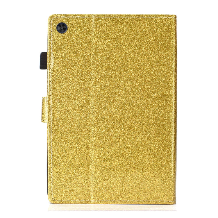 For Samsung Galaxy Tab A11+ / A9+ Glitter Powder Smart PU Tablet Case with Sleep / Wake-up Function(Gold) by buy2fix