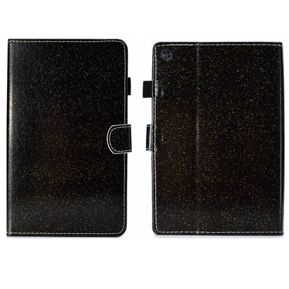For Samsung Galaxy Tab A11+ / A9+ Glitter Powder Smart PU Tablet Case with Sleep / Wake-up Function(Black) by buy2fix