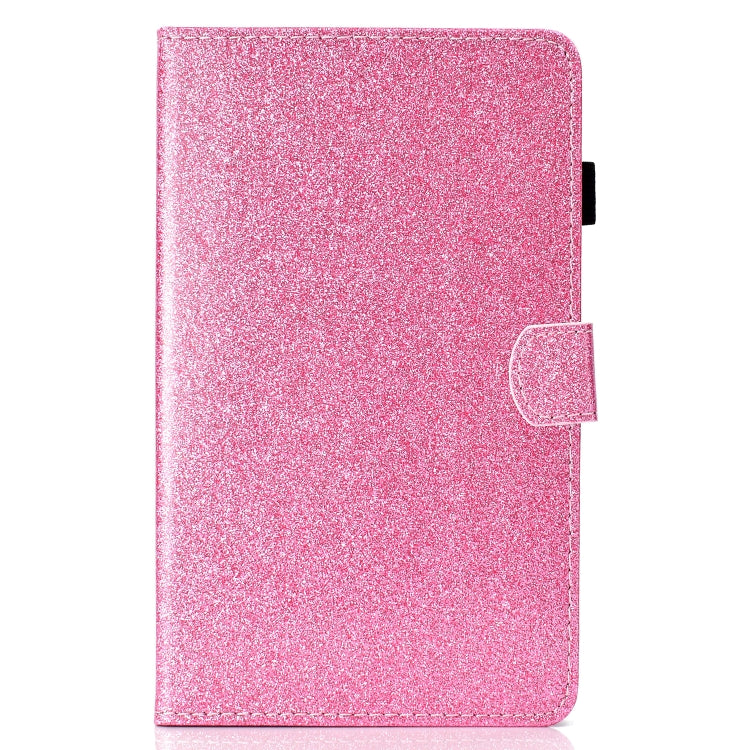 For Samsung Galaxy Tab A11 / A9 Glitter Powder Smart PU Tablet Case with Sleep / Wake-up Function(Pink) by buy2fix