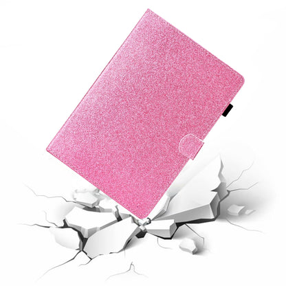 For Samsung Galaxy Tab A11 / A9 Glitter Powder Smart PU Tablet Case with Sleep / Wake-up Function(Pink) by buy2fix