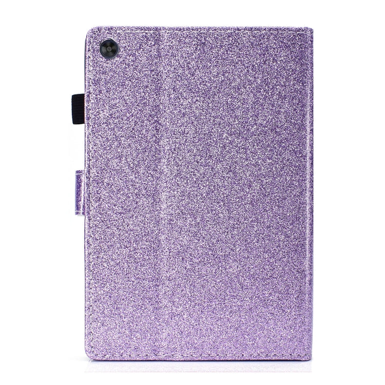 For Samsung Galaxy Tab A11 / A9 Glitter Powder Smart PU Tablet Case with Sleep / Wake-up Function(Purple) by buy2fix