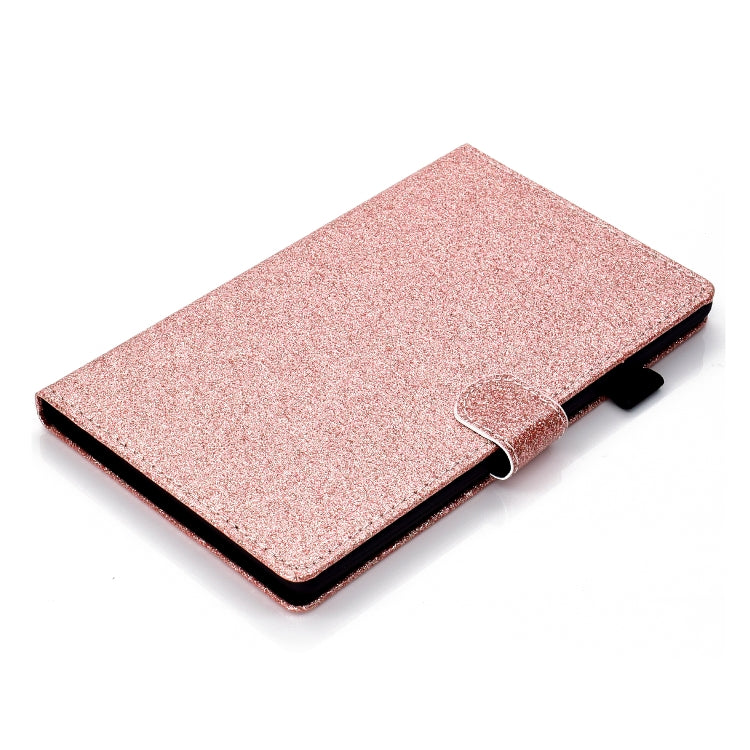 For Samsung Galaxy Tab A11 / A9 Glitter Powder Smart PU Tablet Case with Sleep / Wake-up Function(Rose Gold) by buy2fix