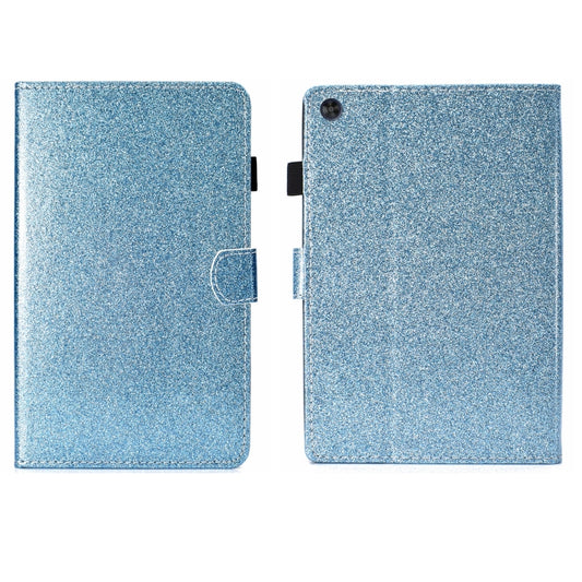 For Samsung Galaxy Tab A11 / A9 Glitter Powder Smart PU Tablet Case with Sleep / Wake-up Function(Blue) by buy2fix