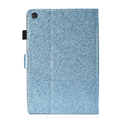 For Samsung Galaxy Tab A11 / A9 Glitter Powder Smart PU Tablet Case with Sleep / Wake-up Function(Blue) by buy2fix