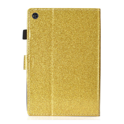 For Samsung Galaxy Tab A11 / A9 Glitter Powder Smart PU Tablet Case with Sleep / Wake-up Function(Gold) by buy2fix