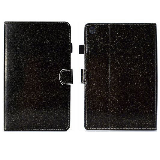 For Samsung Galaxy Tab A11 / A9 Glitter Powder Smart PU Tablet Case with Sleep / Wake-up Function(Black) by buy2fix