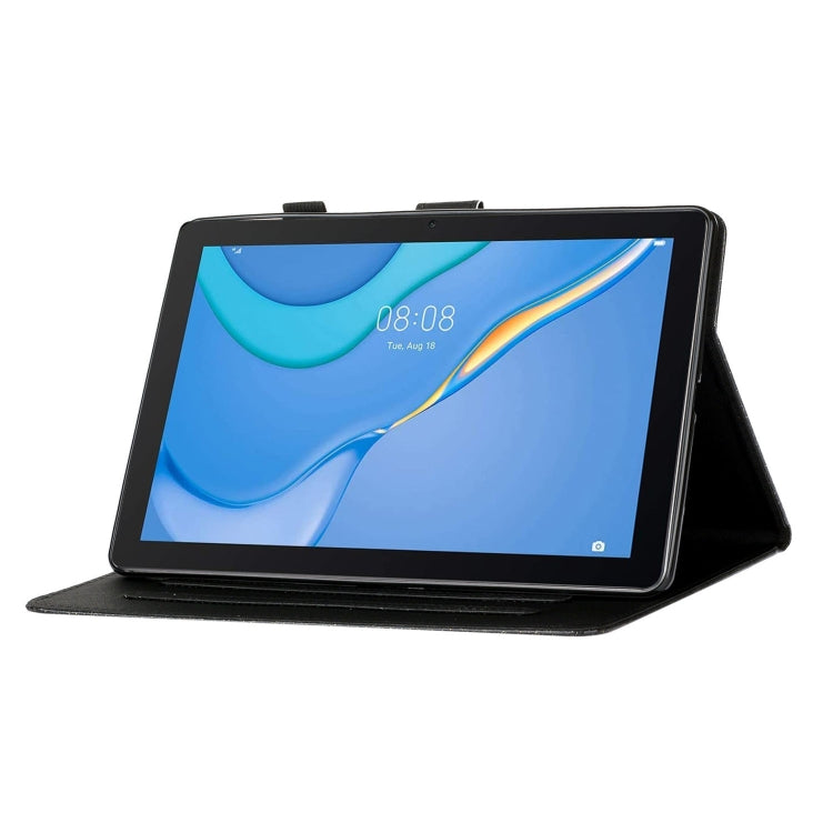 For Samsung Galaxy Tab A11 / A9 Glitter Powder Smart PU Tablet Case with Sleep / Wake-up Function(Black) by buy2fix