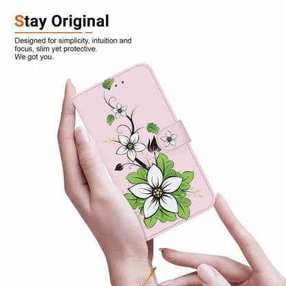 For Motorola Edge 2024 Crystal Texture Colored Drawing Leather Phone Case(Lily) - Motorola Cases by buy2fix | Online Shopping UK | buy2fix