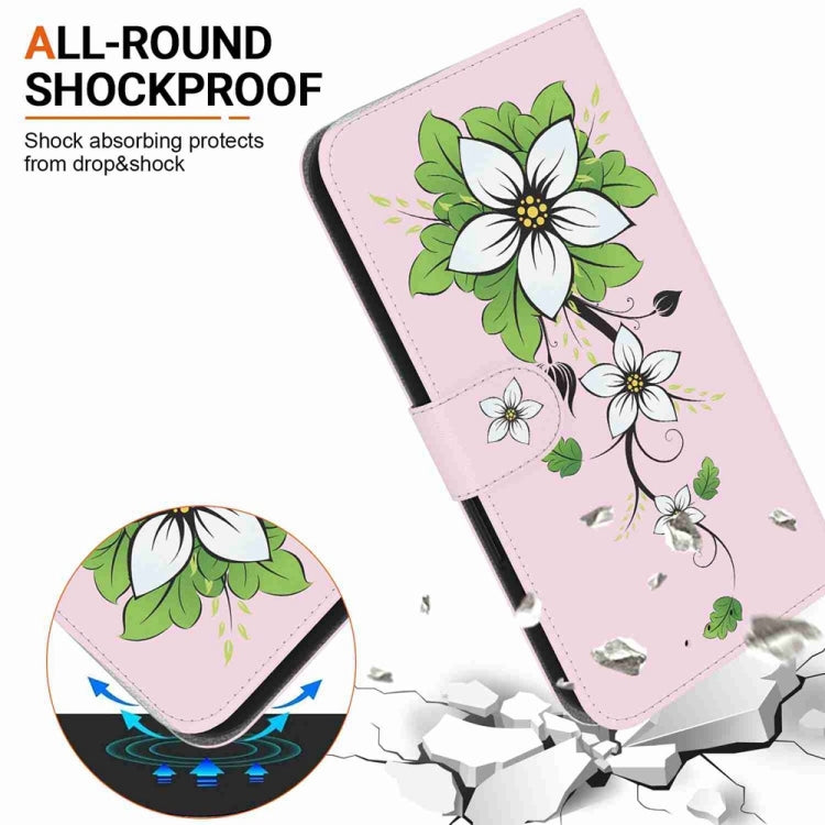 For Motorola Edge 2024 Crystal Texture Colored Drawing Leather Phone Case(Lily) - Motorola Cases by buy2fix | Online Shopping UK | buy2fix