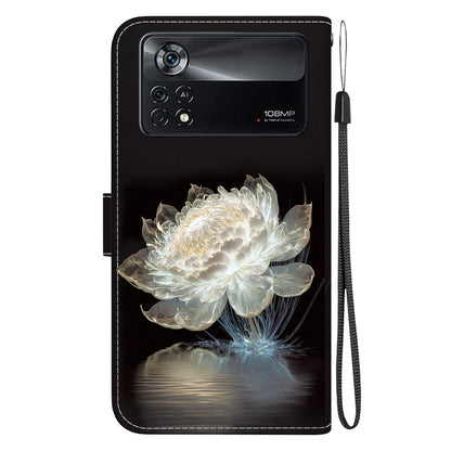 For Xiaomi Poco X4 Pro 5G Crystal Texture Colored Drawing Leather Phone Case(Crystal Peony) - Xiaomi Cases by buy2fix | Online Shopping UK | buy2fix