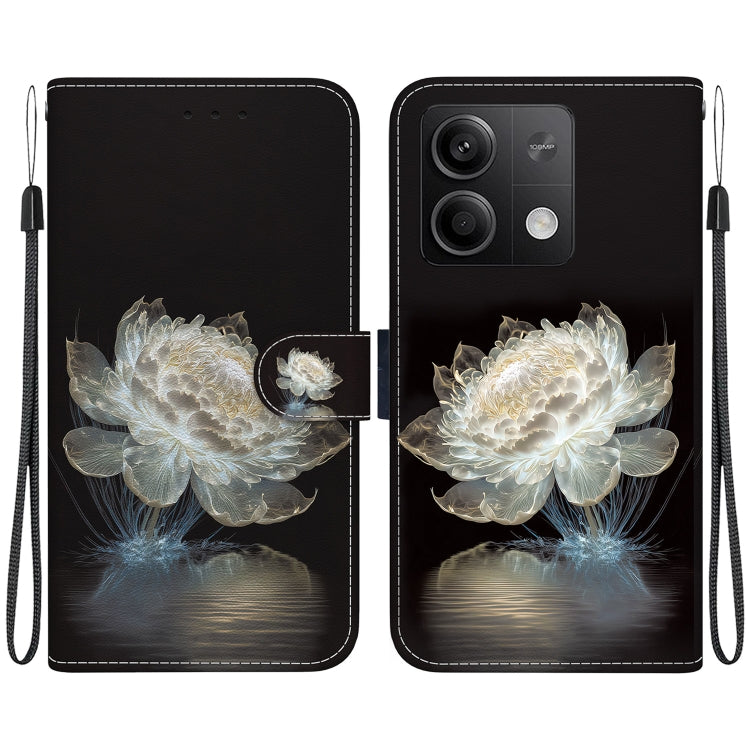 For Xiaomi Redmi Note 13 5G Crystal Texture Colored Drawing Leather Phone Case(Crystal Peony) - Note 13 Cases by buy2fix | Online Shopping UK | buy2fix