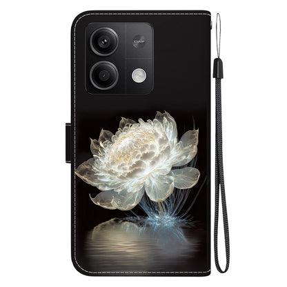 For Xiaomi Redmi Note 13 5G Crystal Texture Colored Drawing Leather Phone Case(Crystal Peony) - Note 13 Cases by buy2fix | Online Shopping UK | buy2fix