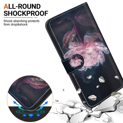 For OPPO A60 4G Crystal Texture Colored Drawing Leather Phone Case(Purple Peony) - OPPO Cases by buy2fix | Online Shopping UK | buy2fix