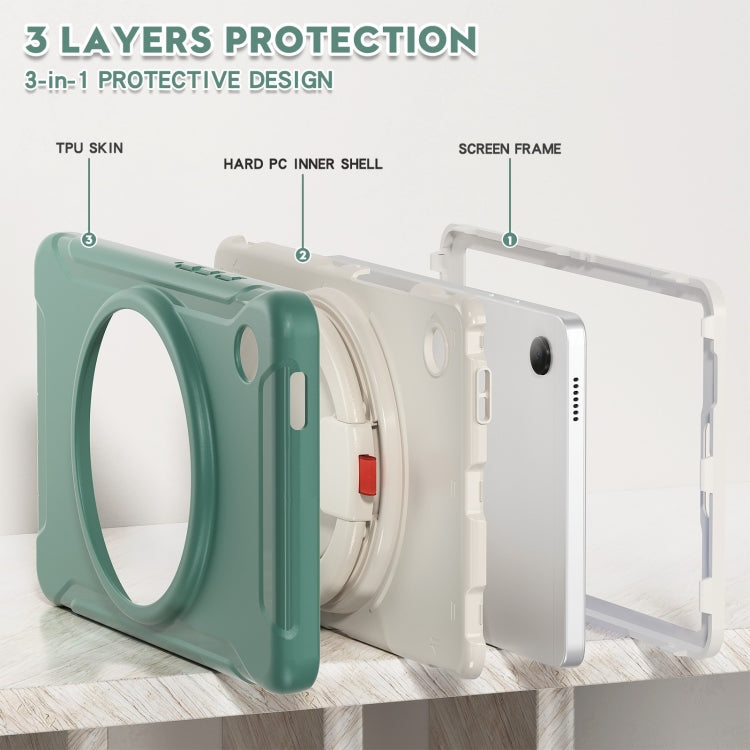 For Samsung Galaxy Tab A9 / Tab A11 Shockproof TPU + PC Protective Tablet Case(Emmerald Green) by buy2fix