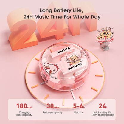 ONIKUMA T301 Transparent Cartoon Wireless Bluetooth Earphone(Pink) - Bluetooth Earphone by ONIKUMA | Online Shopping UK | buy2fix