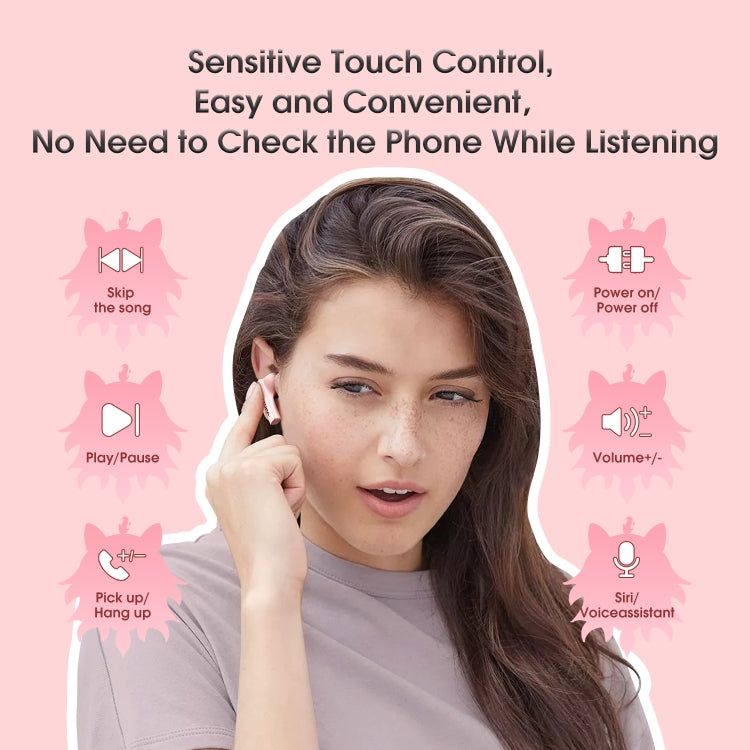 ONIKUMA T301 Transparent Cartoon Wireless Bluetooth Earphone(Pink) - Bluetooth Earphone by ONIKUMA | Online Shopping UK | buy2fix