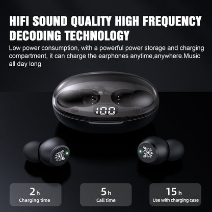 ONIKUMA T305 Digital Display Wireless Bluetooth Earphone(Black) - Bluetooth Earphone by ONIKUMA | Online Shopping UK | buy2fix