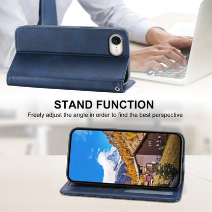 For iPhone SE 2024 Cubic Grid Calf Texture Magnetic Leather Phone Case(Blue) - More iPhone Cases by buy2fix | Online Shopping UK | buy2fix