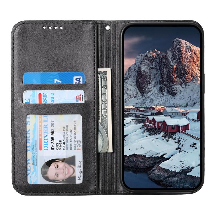 For iPhone Air Cubic Grid Calf Texture Magnetic Leather Phone Case(Black) - iPhone Air Cases by buy2fix | Online Shopping UK | buy2fix