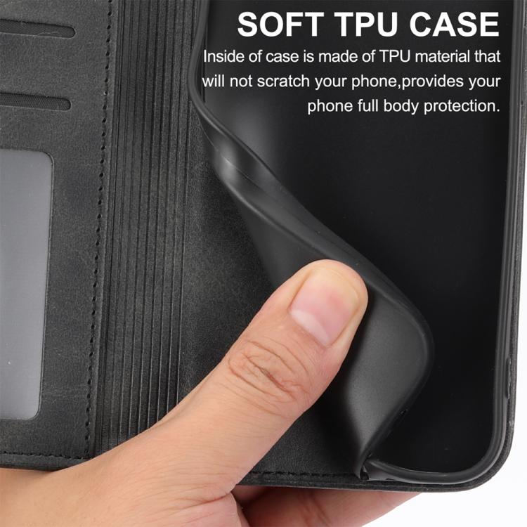 For iPhone Air Cubic Grid Calf Texture Magnetic Leather Phone Case(Black) - iPhone Air Cases by buy2fix | Online Shopping UK | buy2fix