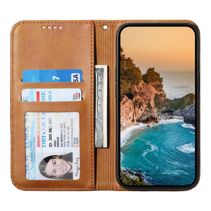 For iPhone Air Cubic Grid Calf Texture Magnetic Leather Phone Case(Yellow) - iPhone Air Cases by buy2fix | Online Shopping UK | buy2fix