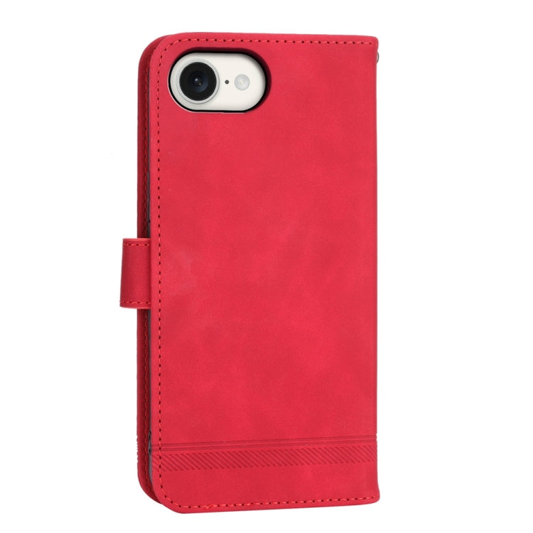 For iPhone SE 2024 Dierfeng Dream Line TPU + PU Leather Phone Case(Red) - More iPhone Cases by buy2fix | Online Shopping UK | buy2fix