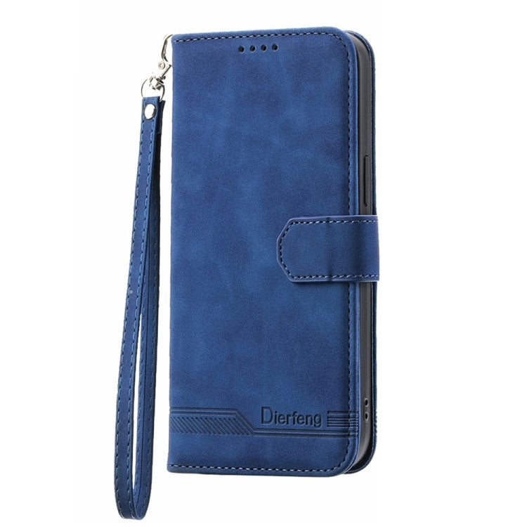 For iPhone SE 2024 Dierfeng Dream Line TPU + PU Leather Phone Case(Blue) - More iPhone Cases by buy2fix | Online Shopping UK | buy2fix