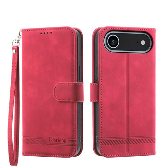 For iPhone Air Dierfeng Dream Line TPU Hybrid PU Leather Phone Case(Red) - iPhone Air Cases by buy2fix | Online Shopping UK | buy2fix