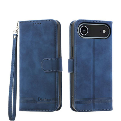 For iPhone Air Dierfeng Dream Line TPU Hybrid PU Leather Phone Case(Blue) - iPhone Air Cases by buy2fix | Online Shopping UK | buy2fix