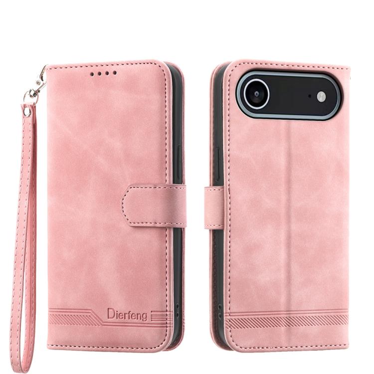 For iPhone Air Dierfeng Dream Line TPU Hybrid PU Leather Phone Case(Pink) - iPhone Air Cases by buy2fix | Online Shopping UK | buy2fix