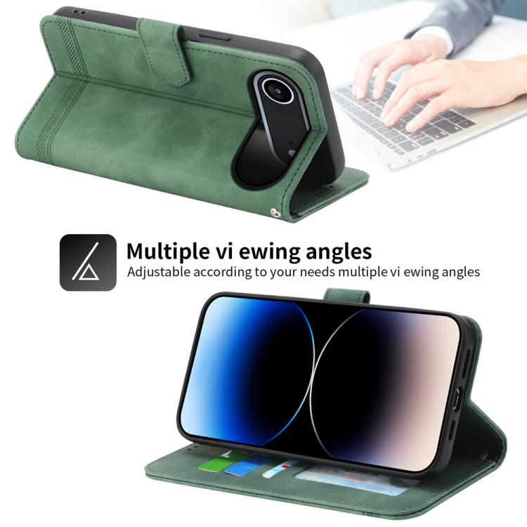 For iPhone Air Dierfeng Dream Line TPU Hybrid PU Leather Phone Case(Green) - iPhone Air Cases by buy2fix | Online Shopping UK | buy2fix