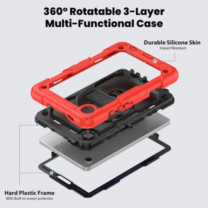 For Samsung Galaxy Tab A9 Silicone + PC Tablet Case with Shoulder Strap(Red) - Galaxy Tab A9 by buy2fix | Online Shopping UK | buy2fix