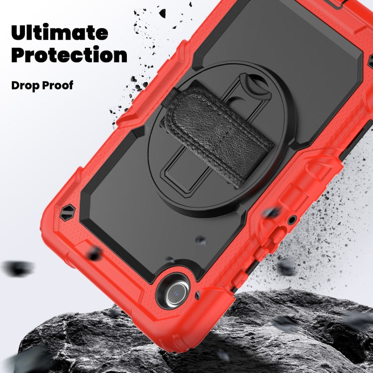 For Samsung Galaxy Tab A9 Silicone + PC Tablet Case with Shoulder Strap(Red) - Galaxy Tab A9 by buy2fix | Online Shopping UK | buy2fix