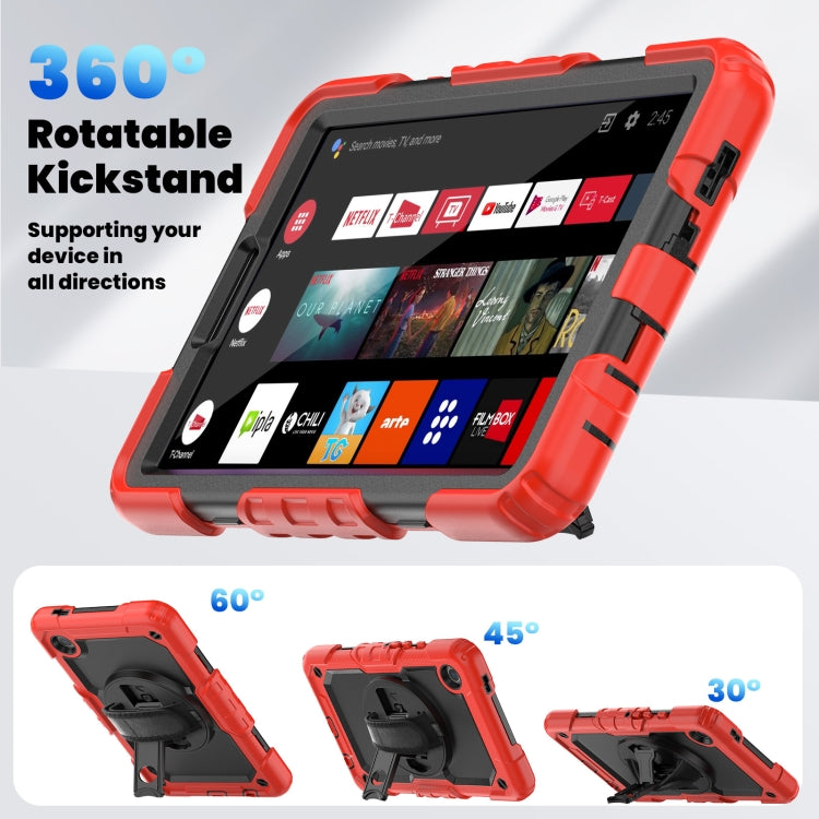 For Samsung Galaxy Tab A9 Silicone + PC Tablet Case with Shoulder Strap(Red) - Galaxy Tab A9 by buy2fix | Online Shopping UK | buy2fix